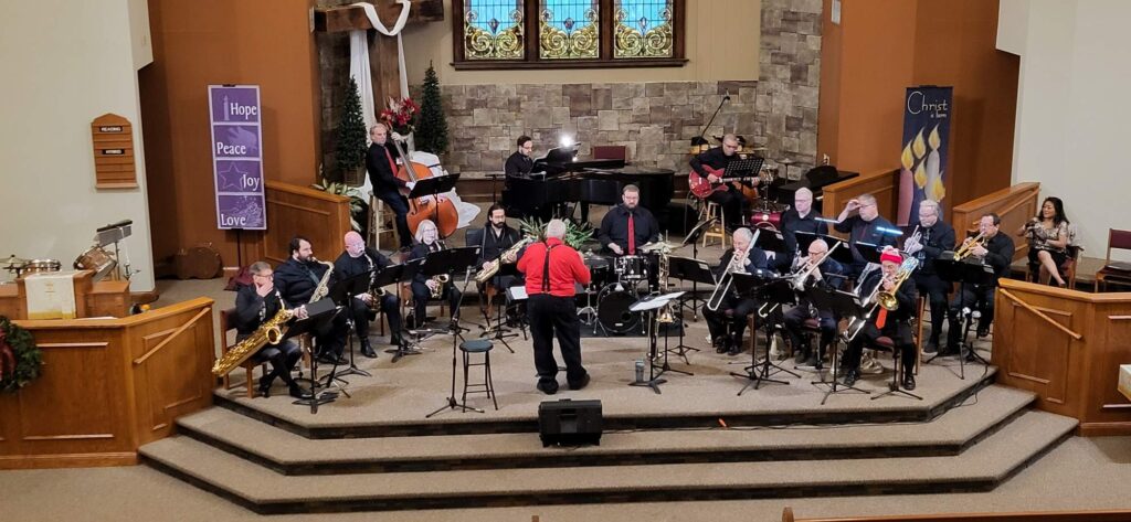 Big band of 24 players at First Presbyterian CHurch of DuPage