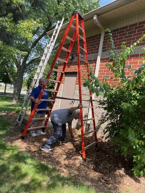 cleaning the gutters