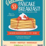 Pancake Breakfast Flier August 24 from 7:30 - 11am at FPCD for $8