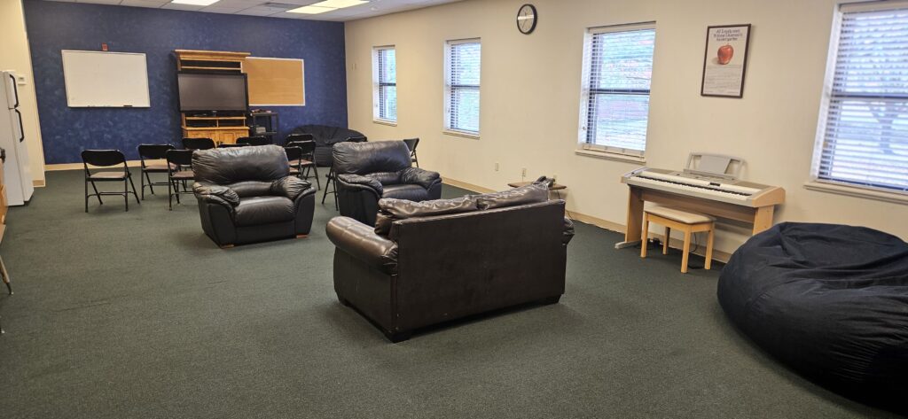 Large Classroom with couches and TV