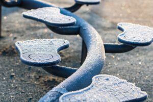 metal footprints game on a playground, pixabay